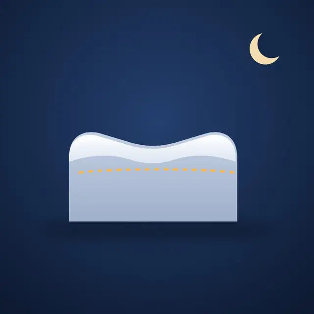 Cuscino Cervicale Side, più alto ai lati per chi dorme su un fianco